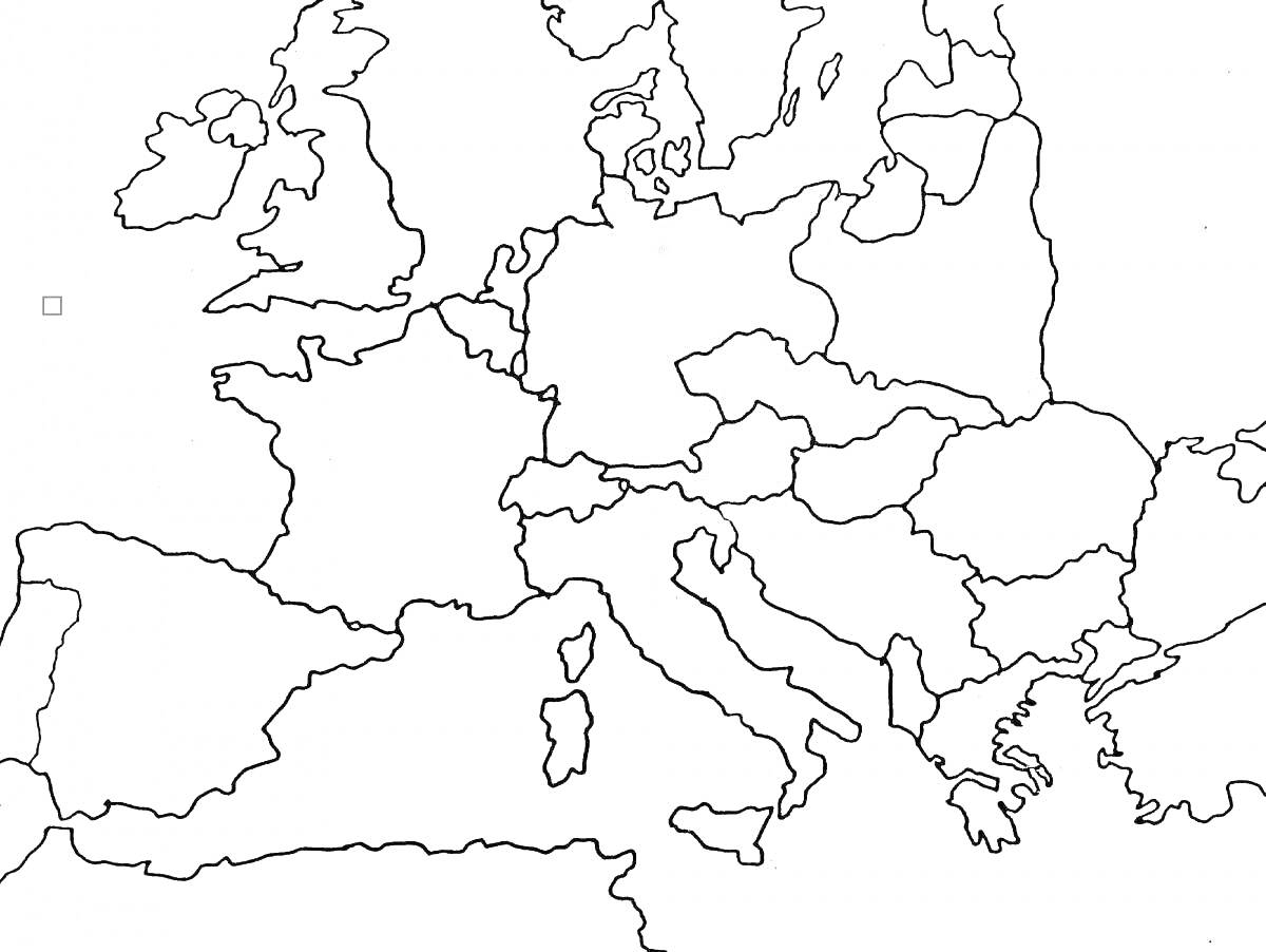 На раскраске изображено: Карта Европы, История, Германия, Континенты, Границы стран