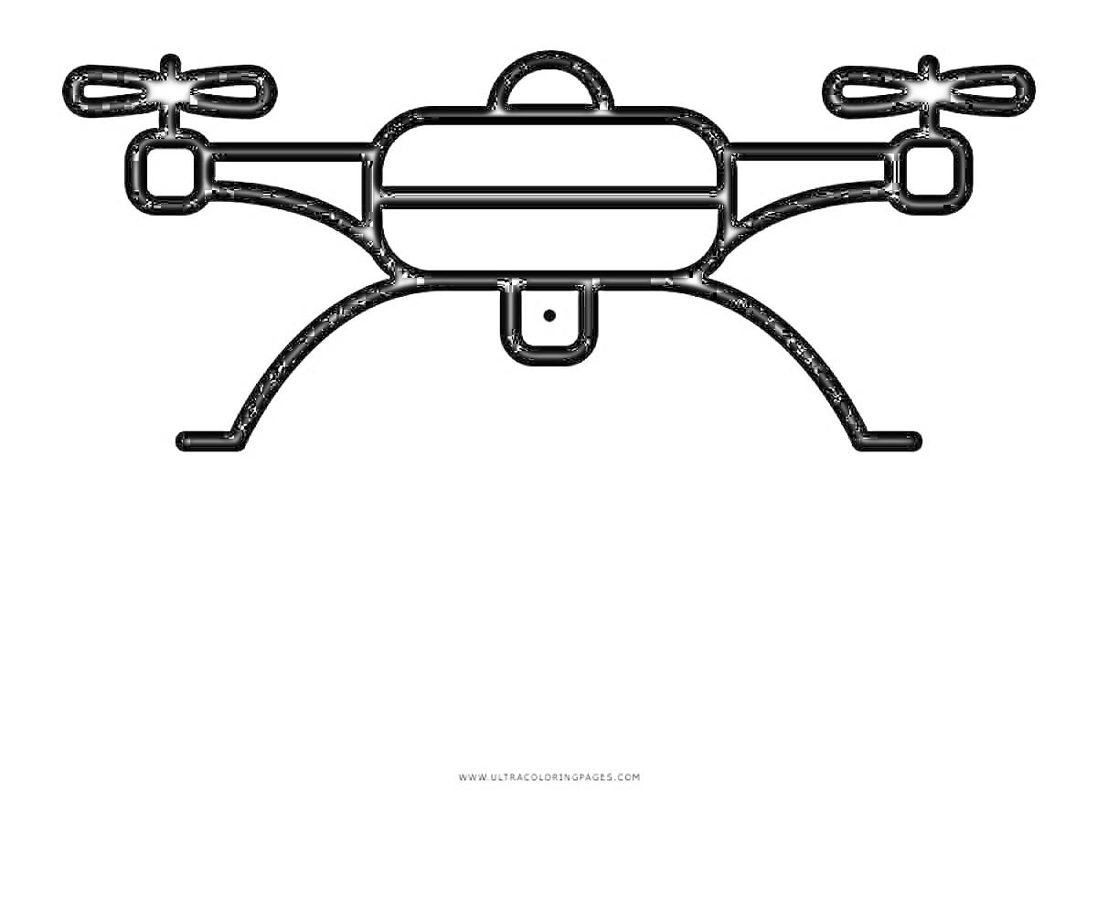 Раскраска Дрон с двумя пропеллерами и датчиком