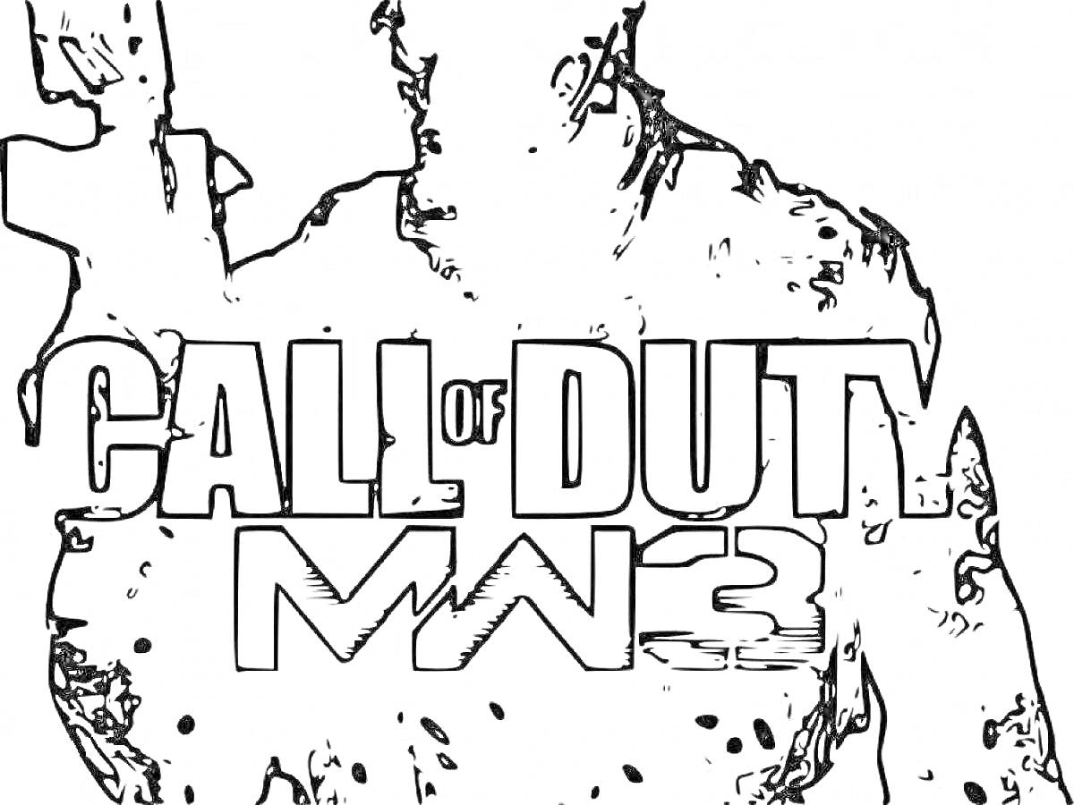 На раскраске изображено: Call of Duty, Солдат, Оружие, Военная тематика, Видеоигра
