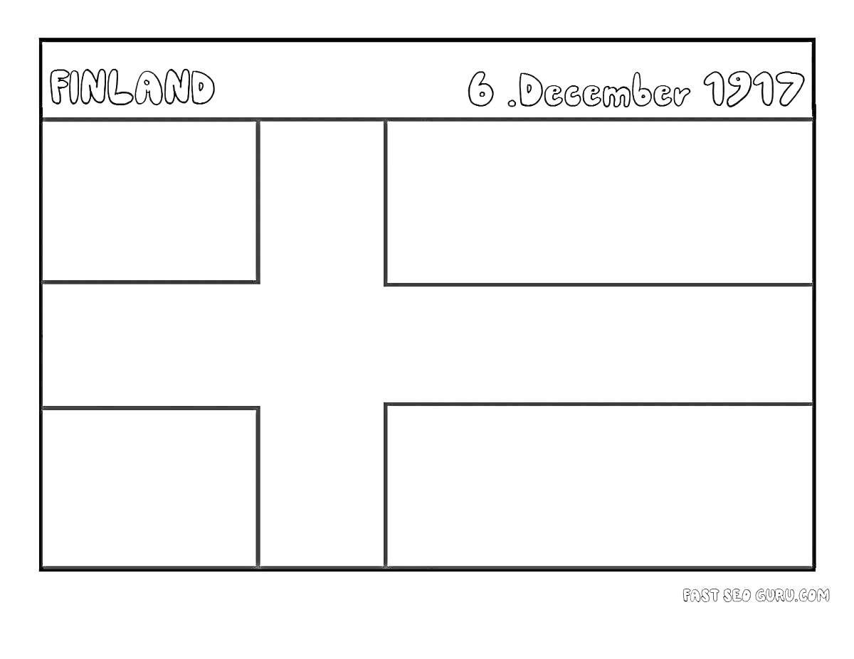 Флаг Финляндии с датой 6 декабря 1917