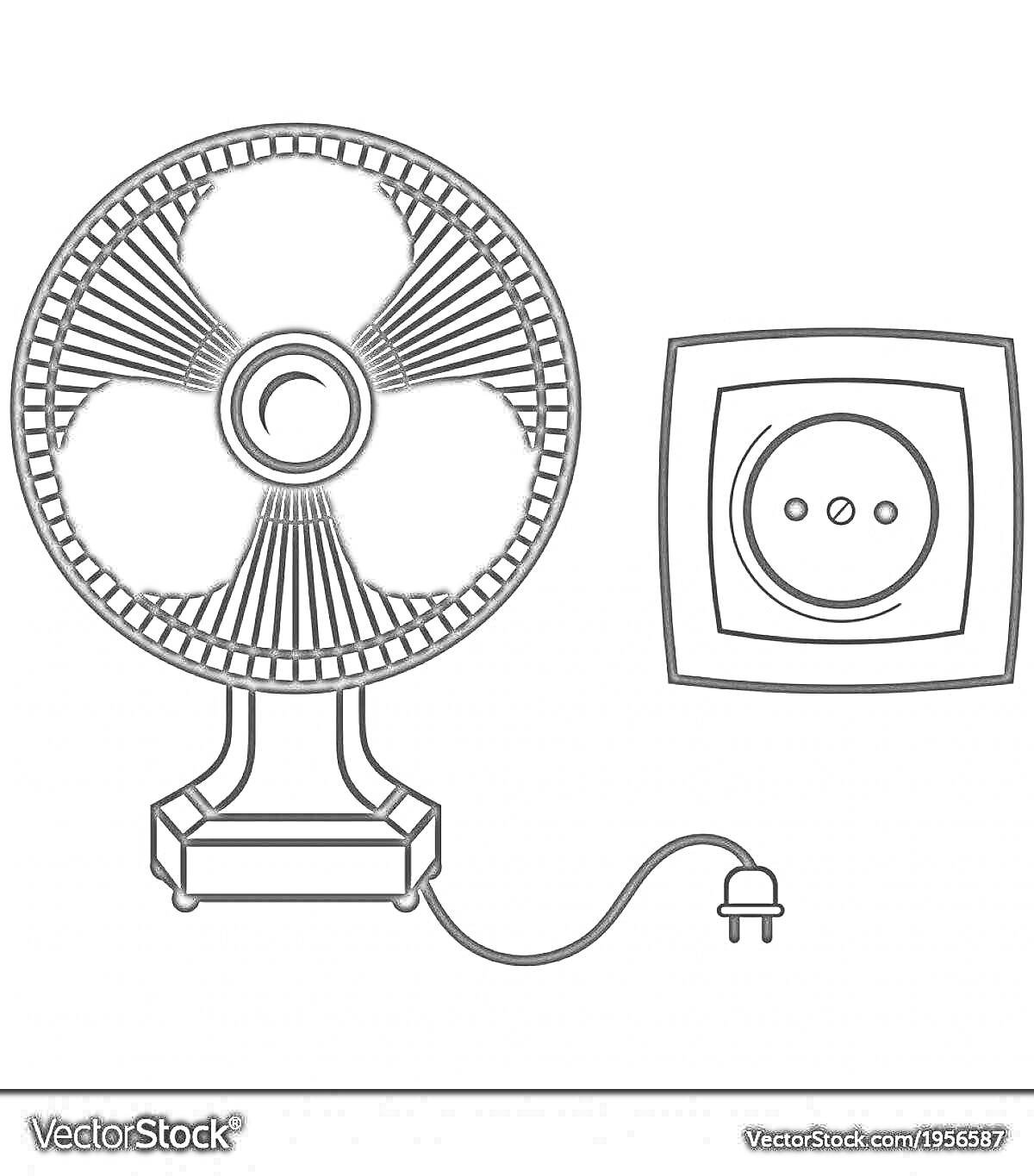 Раскраска Вентилятор и электрическая розетка