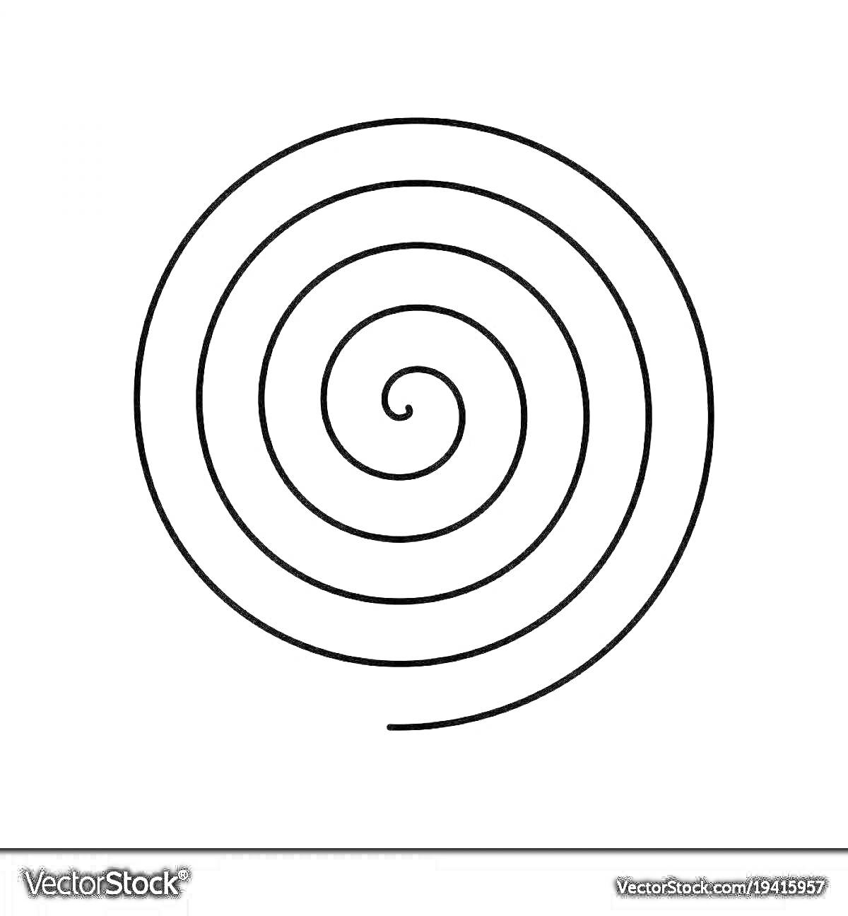 Раскраска Спиральная форма на белом фоне