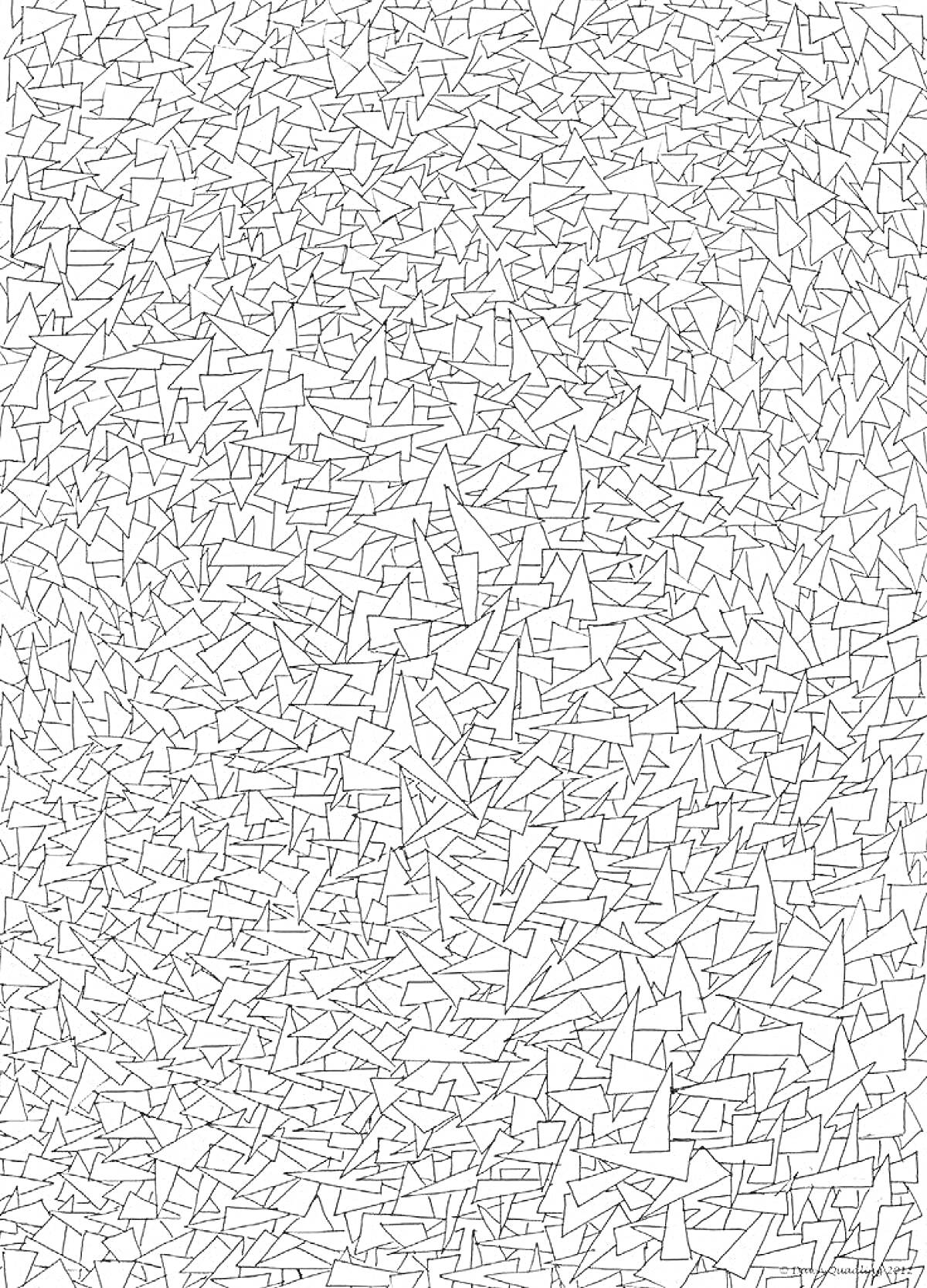 Раскраска Каракули с треугольниками разного размера