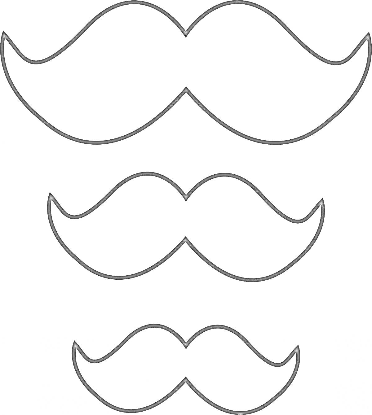 Раскраска Три разных уса разных форм