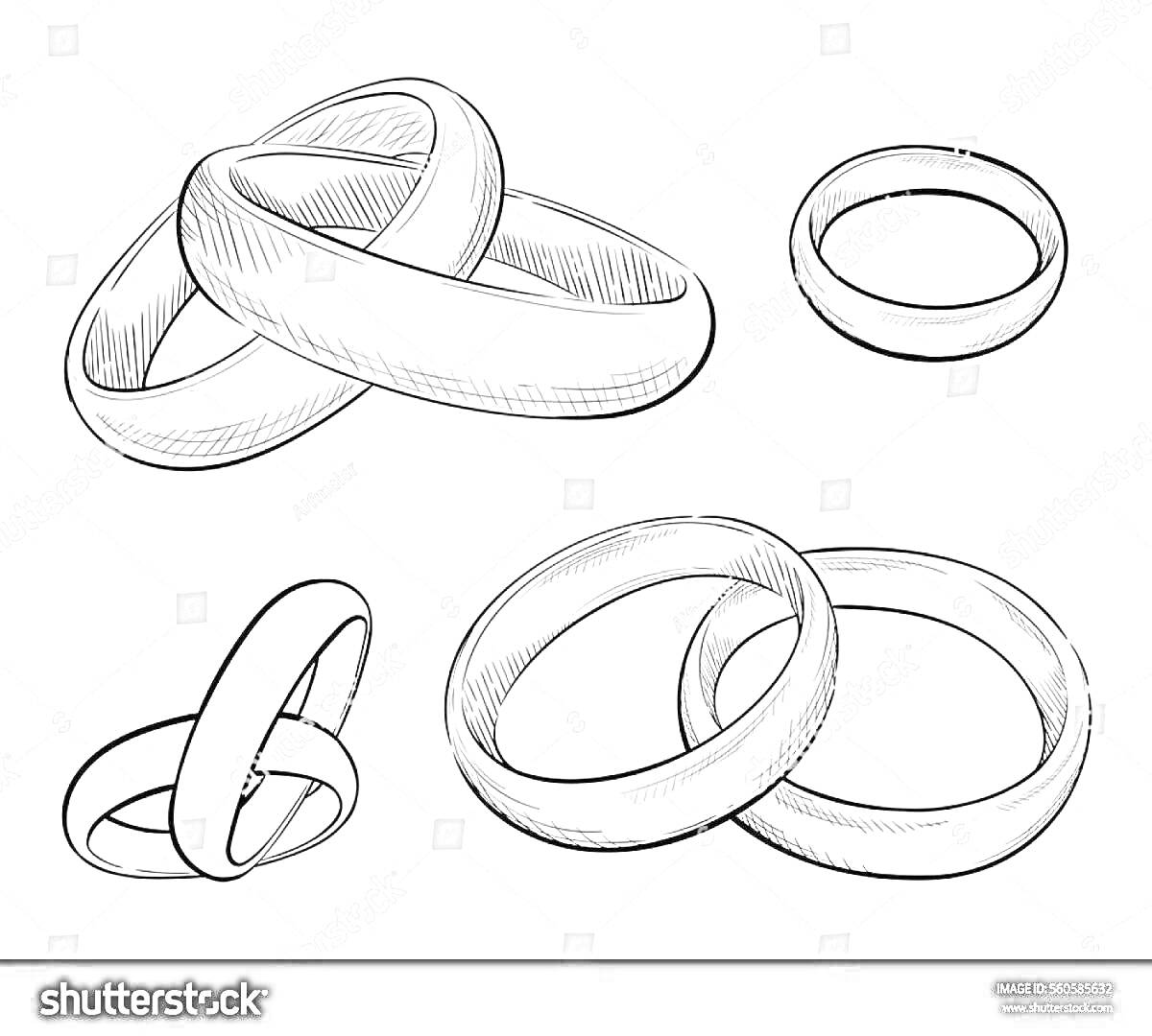 На раскраске изображено: Обручальные кольца, Свадьба, Пара, Любовь