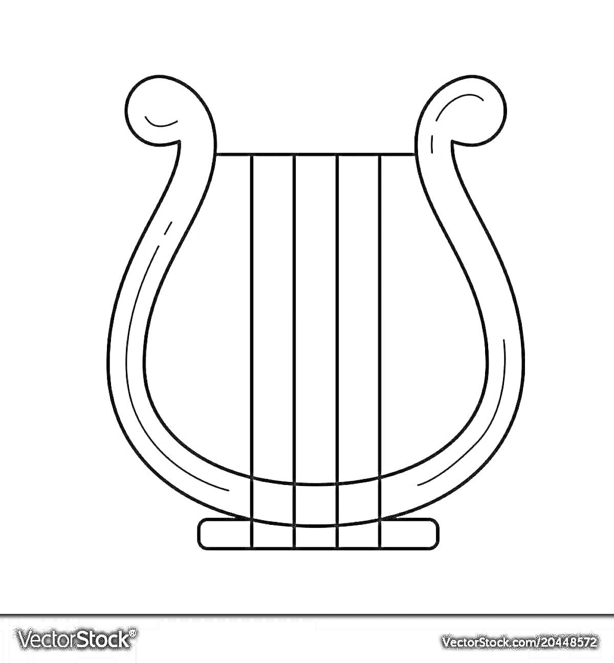 Раскраска Лира с пятью струнами на подставке