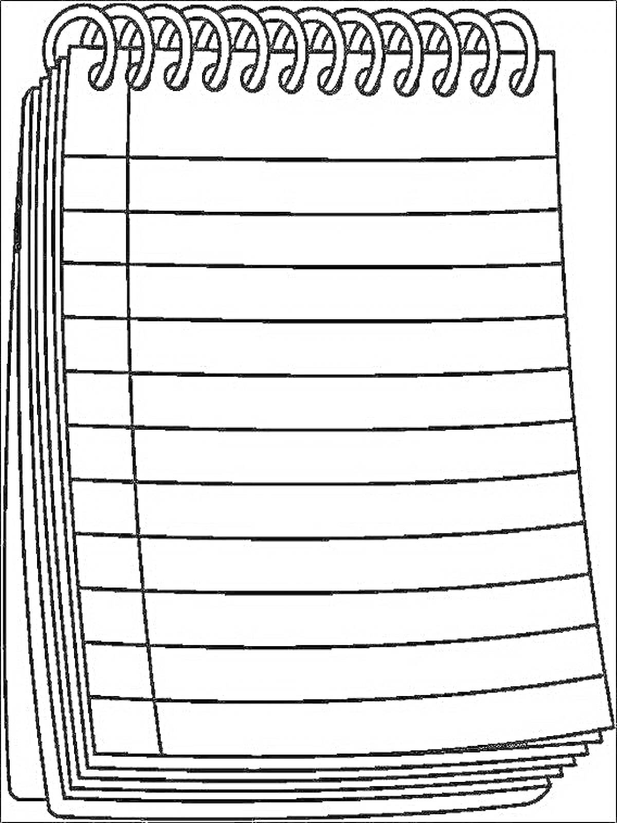 Раскраска блокнот с кольцевым переплетом и линованными страницами