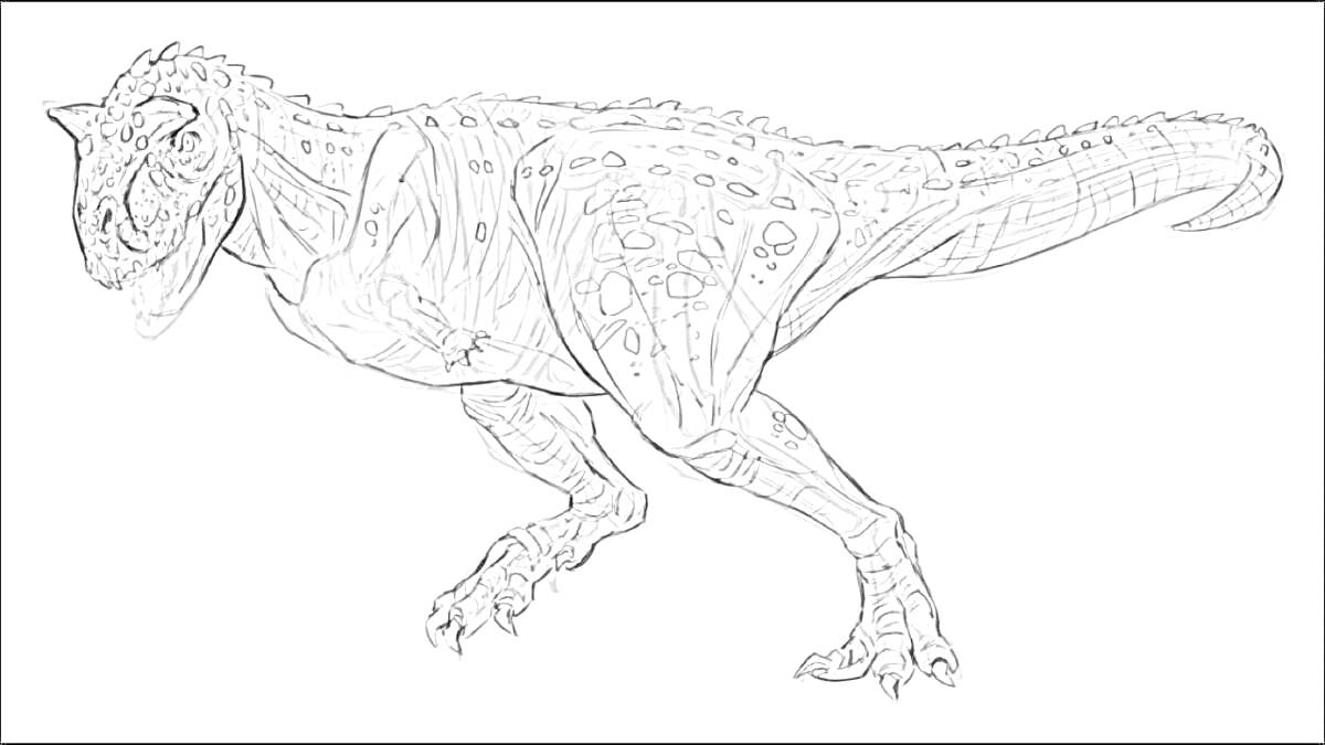 Карнотавр, динозавр, рисунок для раскрашивания
