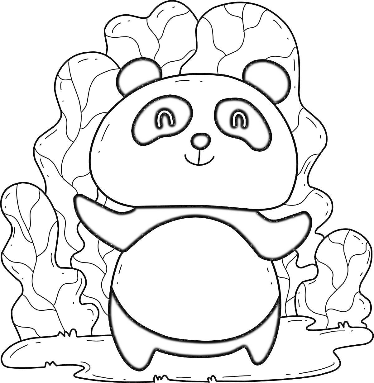 На раскраске изображено: Мультипликация, Кусты, Природа