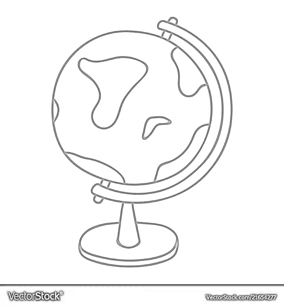 На раскраске изображено: Глобус, Подставка, Континенты, Земной шар, Карта, География