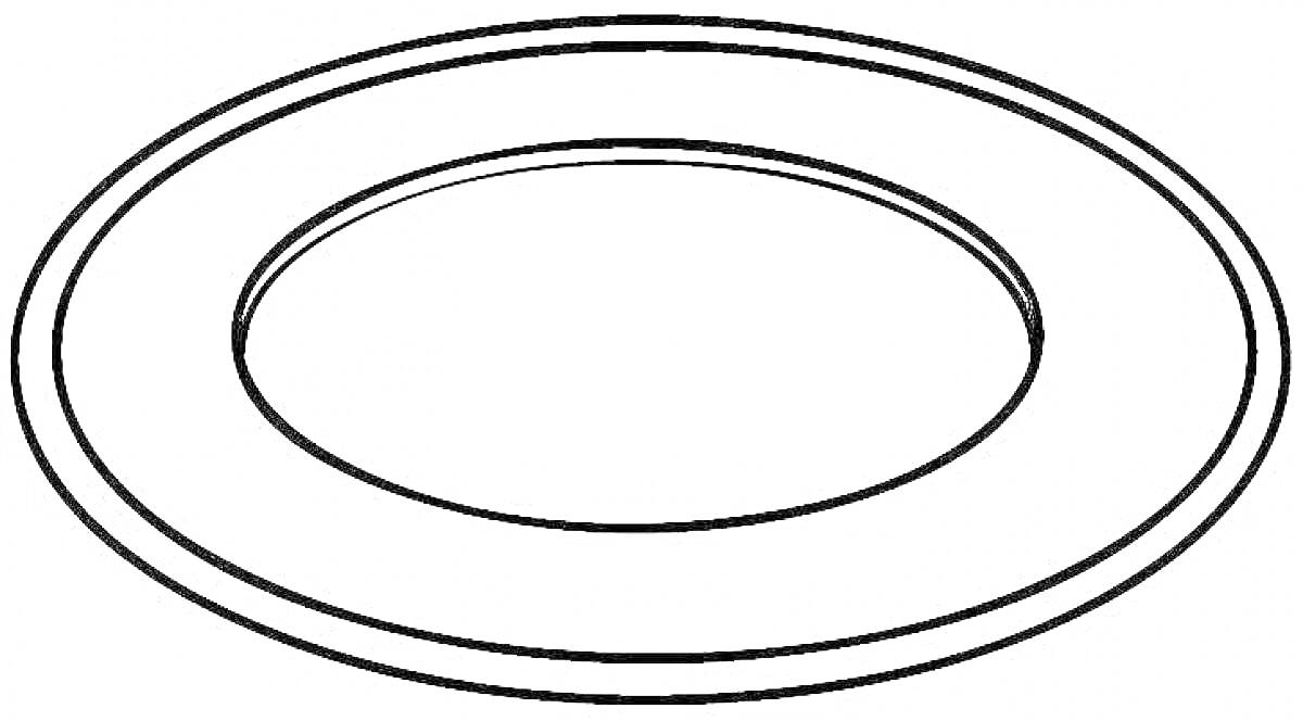 Раскраска Тарелка с двойным ободком