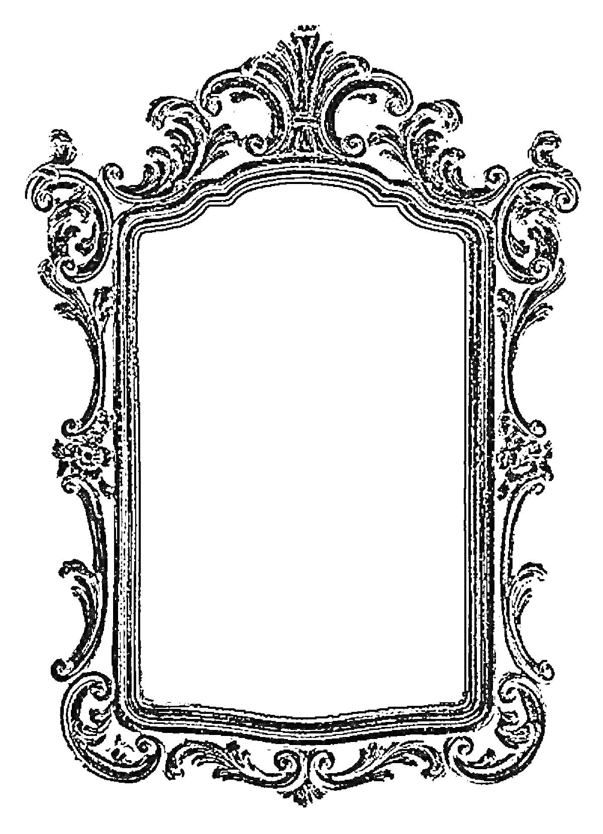 Зеркало в декоративной раме с орнаментом