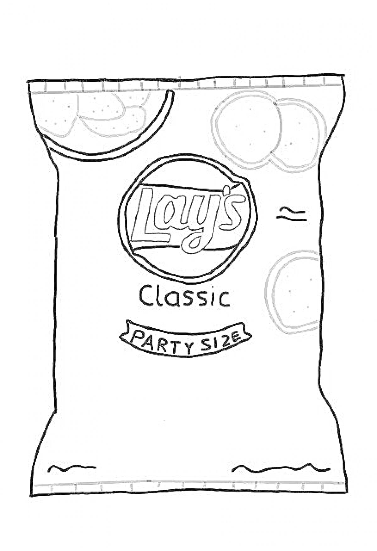 Раскраска Пакет чипсов Lay's Classic Party Size