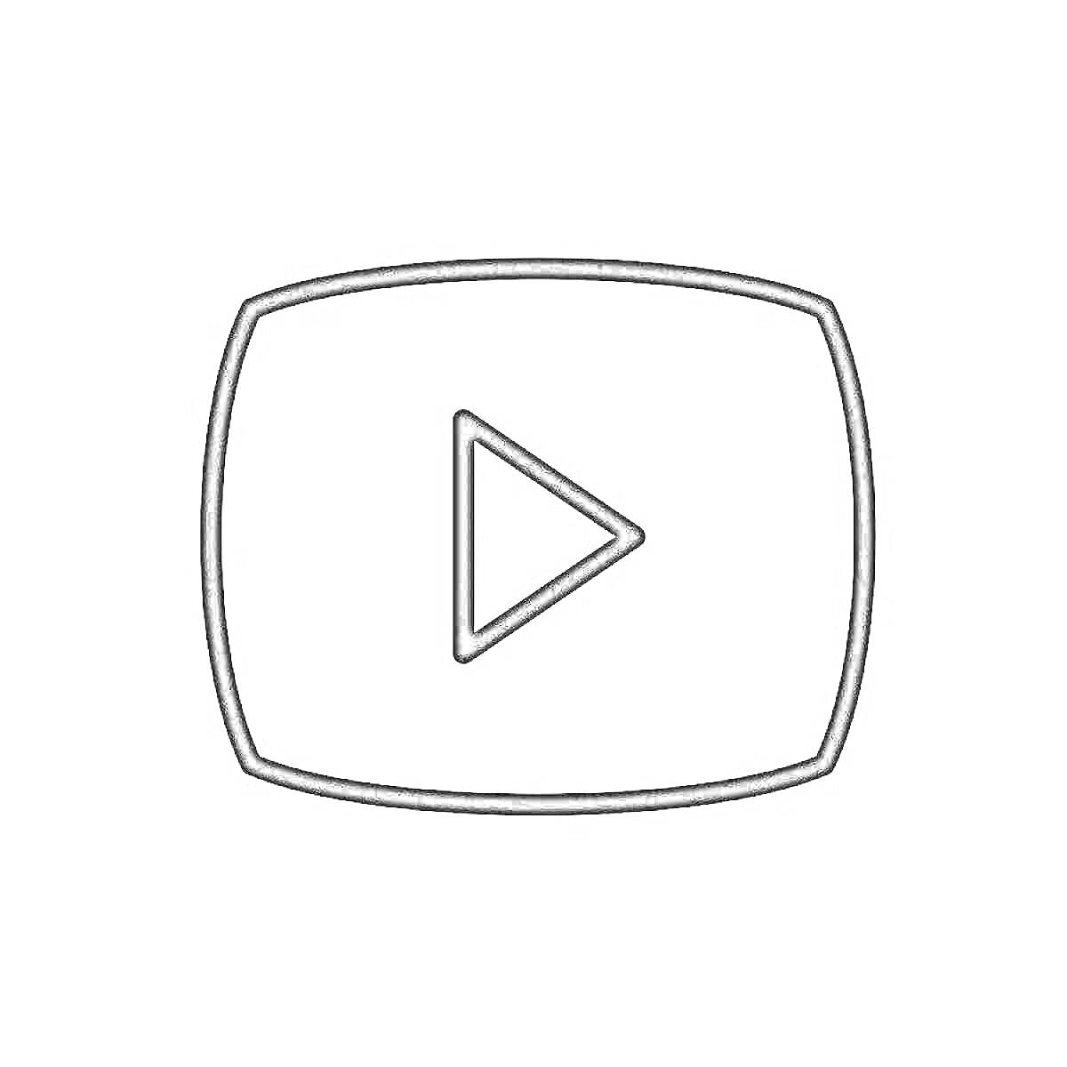 Раскраска Логотип YouTube с иконкой воспроизведения внутри квадрата