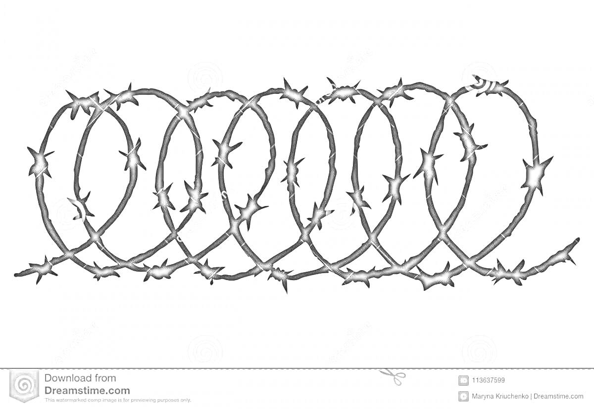 На раскраске изображено: Колючая проволока