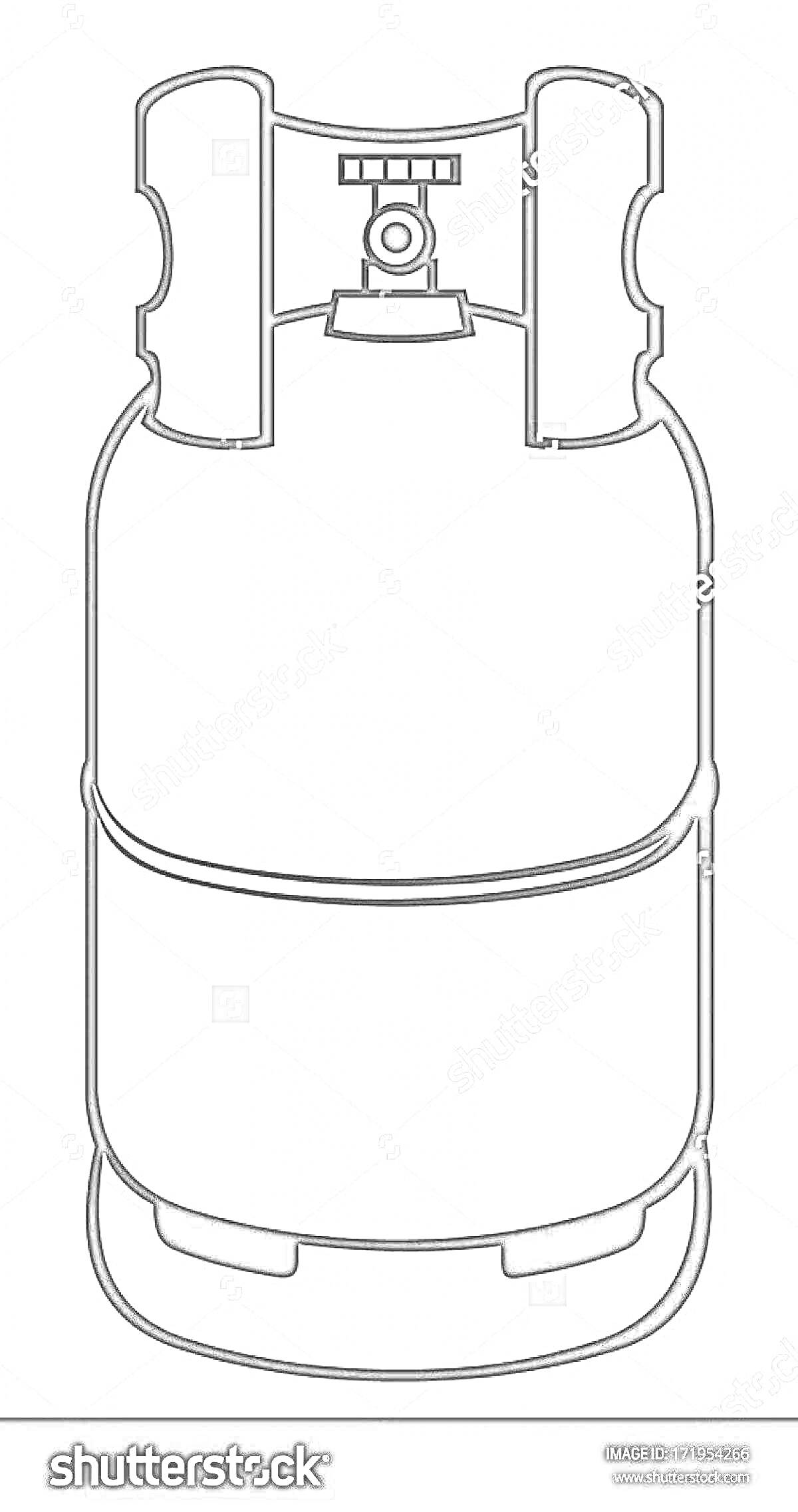 Раскраска Баллон с газом с клапанным регулятором на верхней части