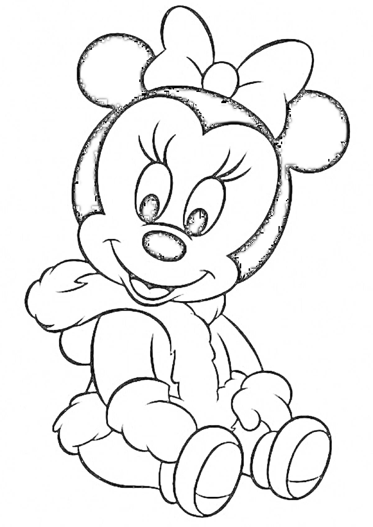 На раскраске изображено: Мышь, Бант