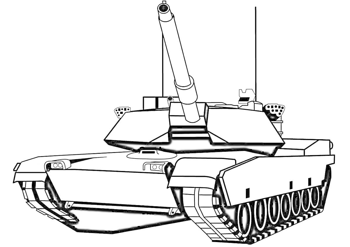 Танк Т-72 с пушкой и элементами брони