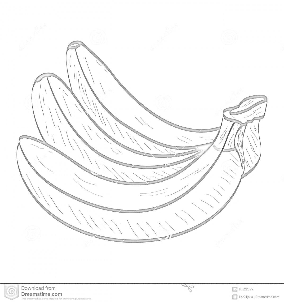 На раскраске изображено: Банан, Фрукты, 5 лет, 6 лет, Овощи и фрукты