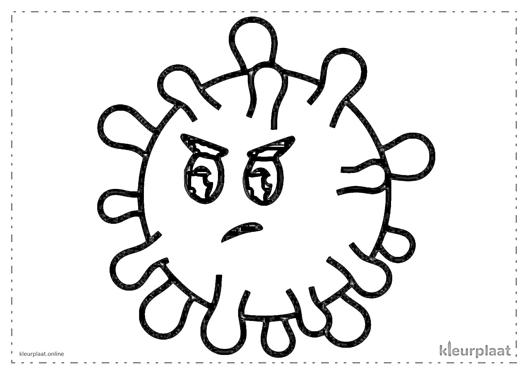 На раскраске изображено: Вирус, Сердитое лицо, Глаза, Микроорганизм, Медицинская тематика, Здоровье