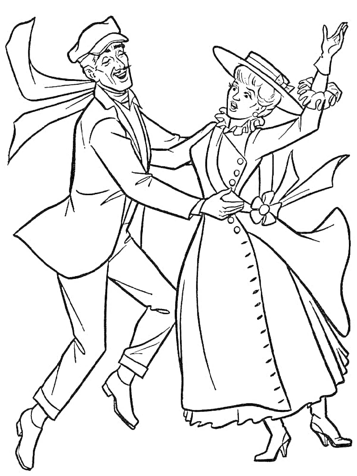 Танец Мэри Поппинс и Джентльмена в классической одежде