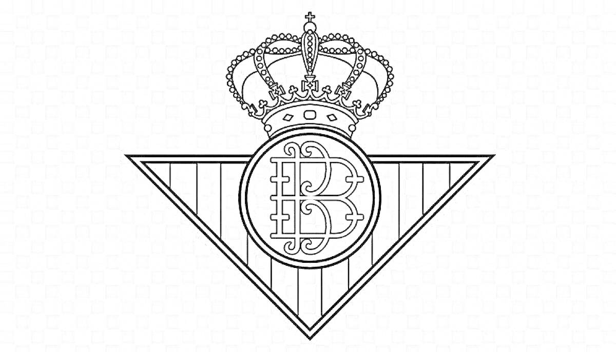 Раскраска герб с короной и буквами 