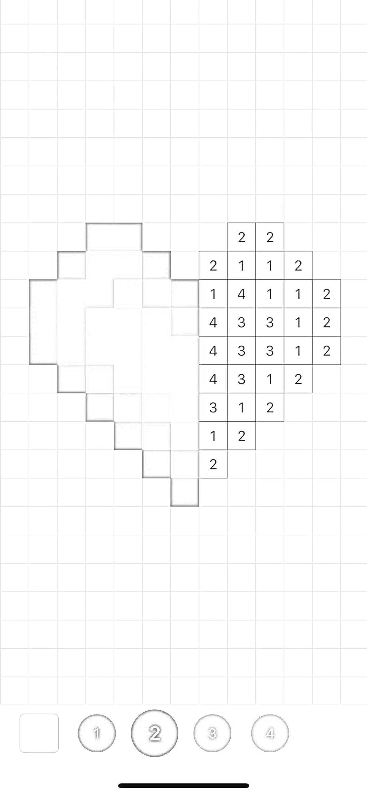 Сердце, закрашенное по номерам