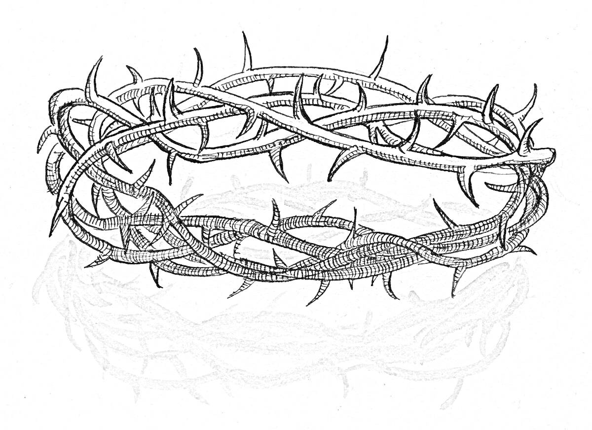 Раскраска венец из колючей проволоки