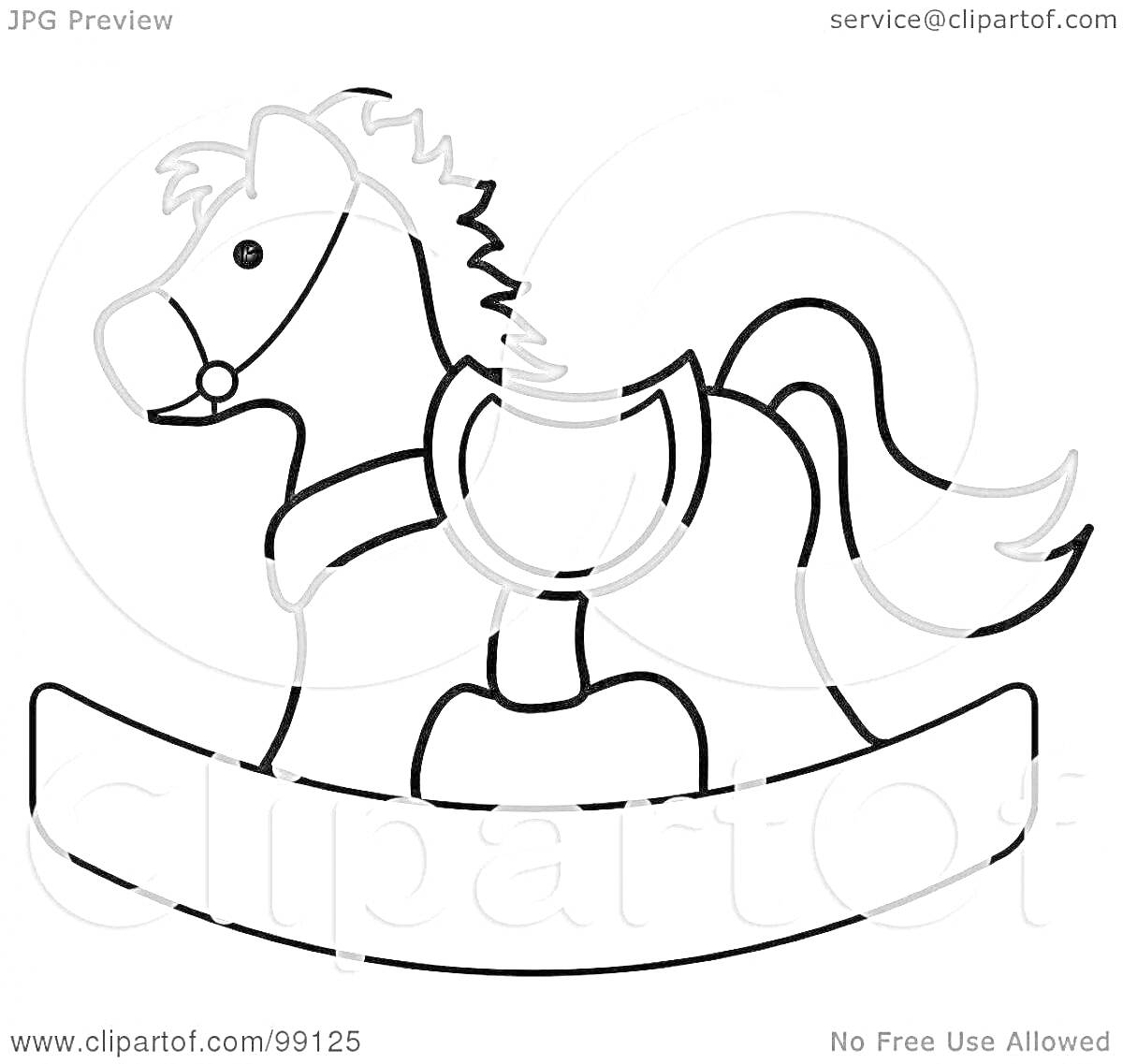 На раскраске изображено: Качалка, Лошадь, Седло