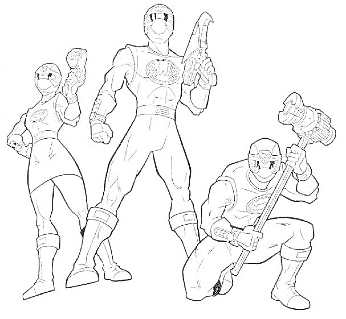 На раскраске изображено: Супергерои, Оружие, Молот, Боевая поза