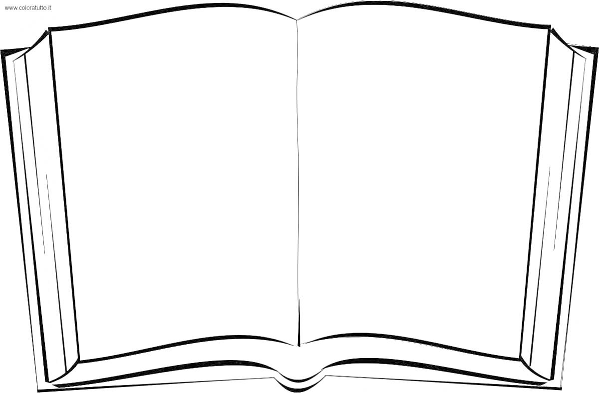 Раскраска Открытая книга с пустыми страницами