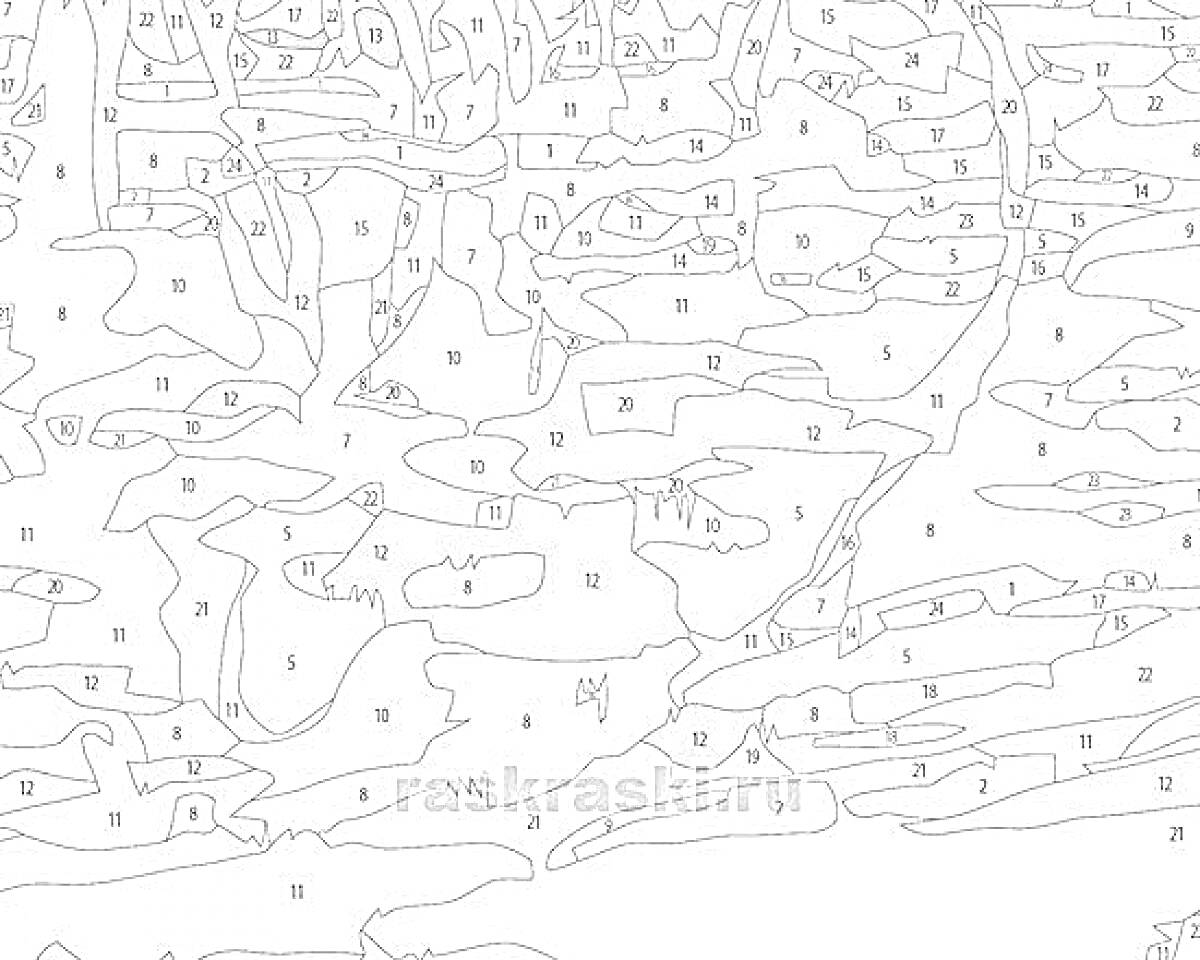 Раскраска Ландшафт по номерам для раскрашивания, интернет-магазин