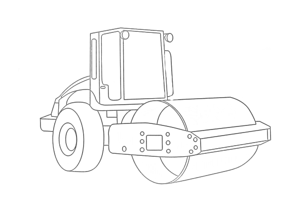 Раскраска Каток с кабиной и большими задними колесами