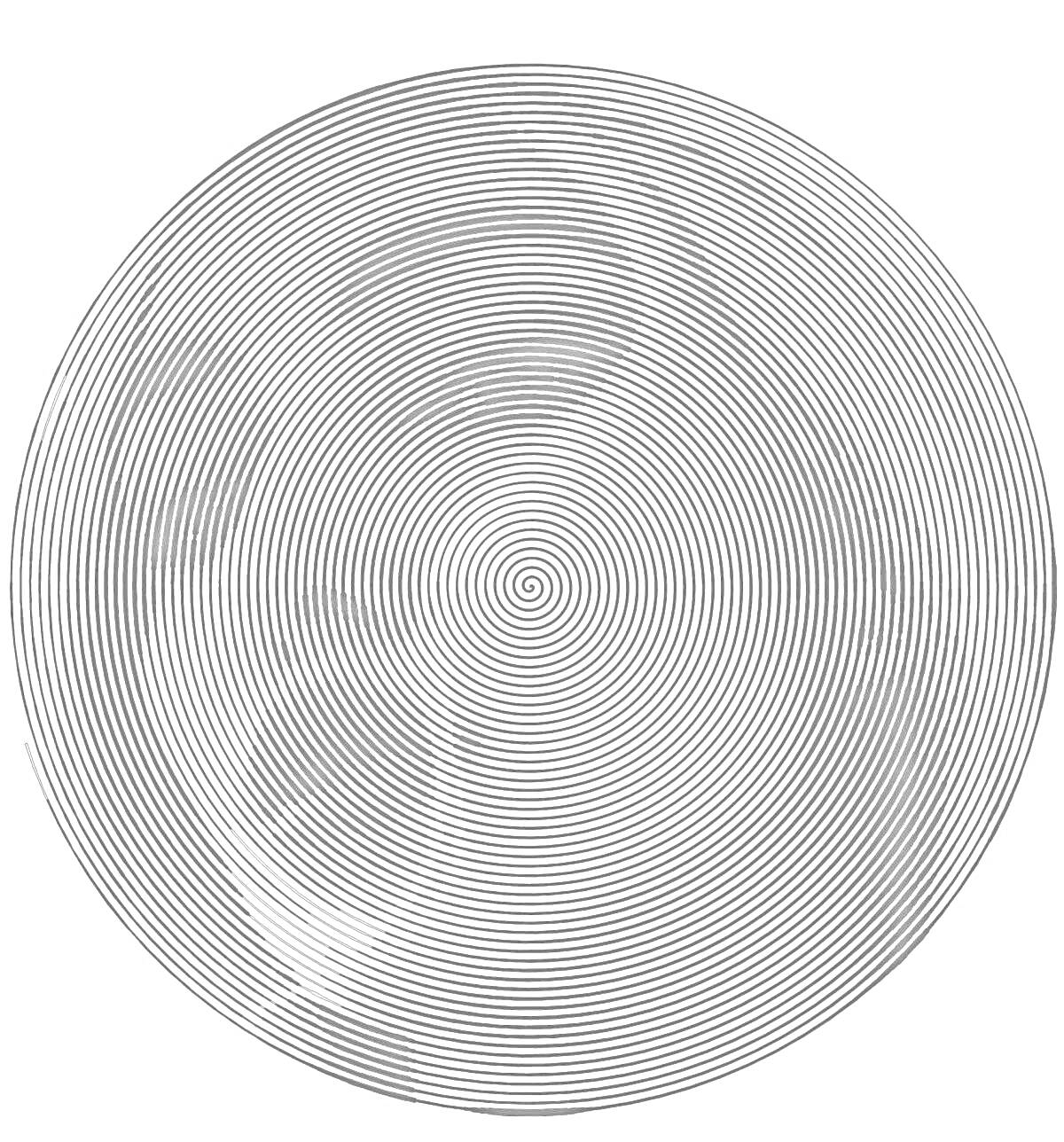 Круглая спиральная линия с изображением лица