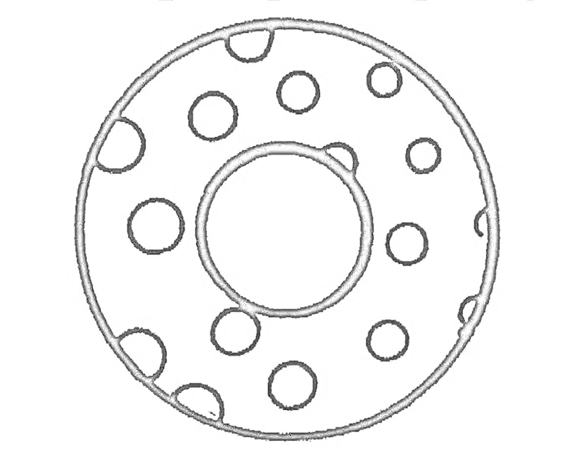 Раскраска Ватрушка с круглыми узорами
