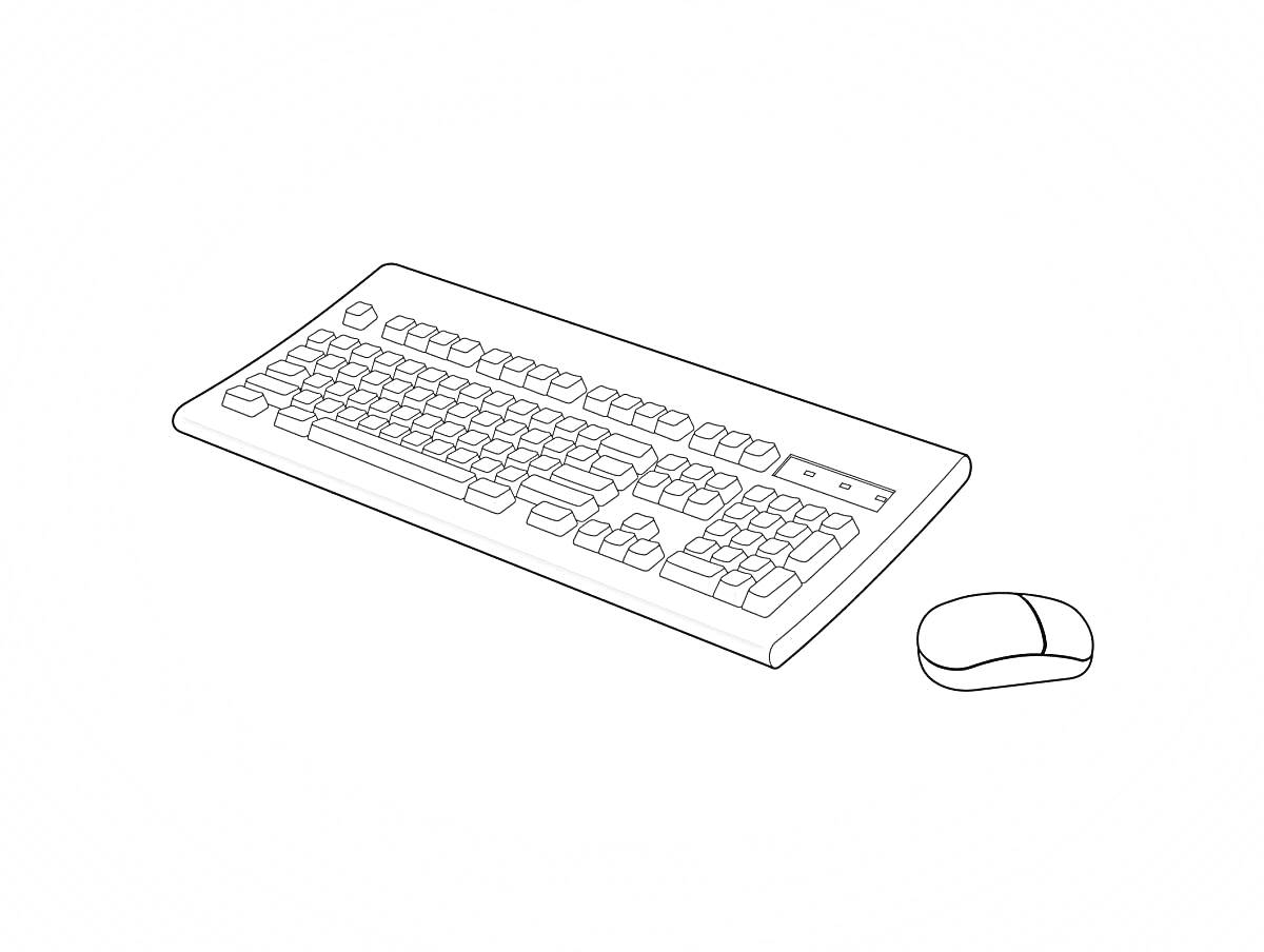 Раскраска Клавиатура и компьютерная мышь