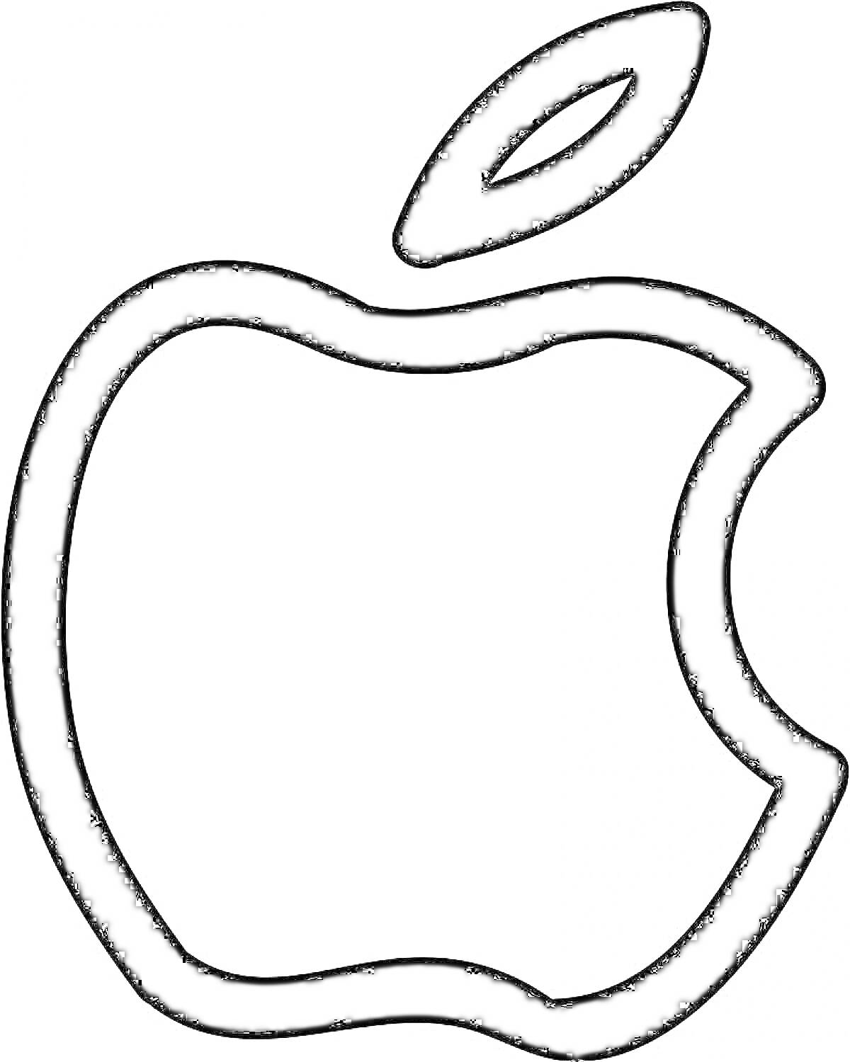 Раскраска Яблоко с листом