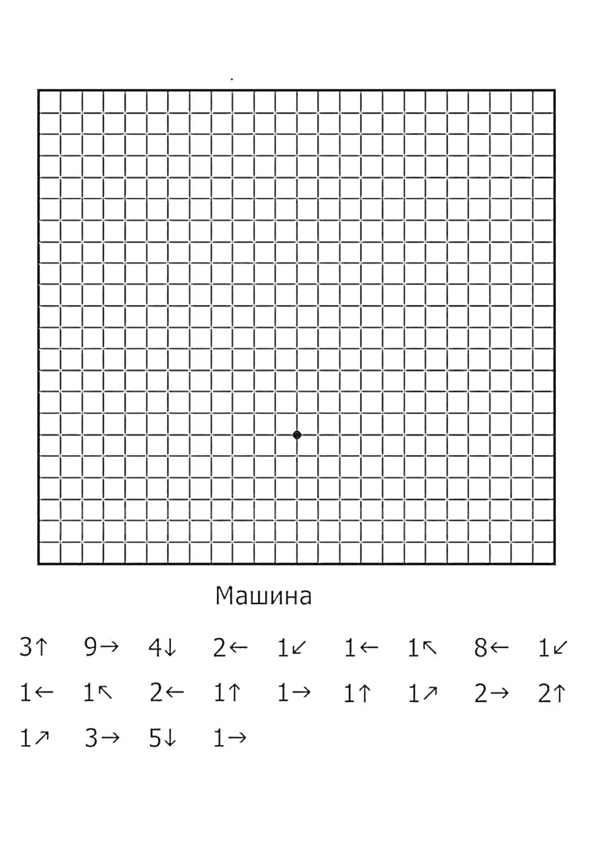 Машина, раскраска по клеточкам, стрелки, числа