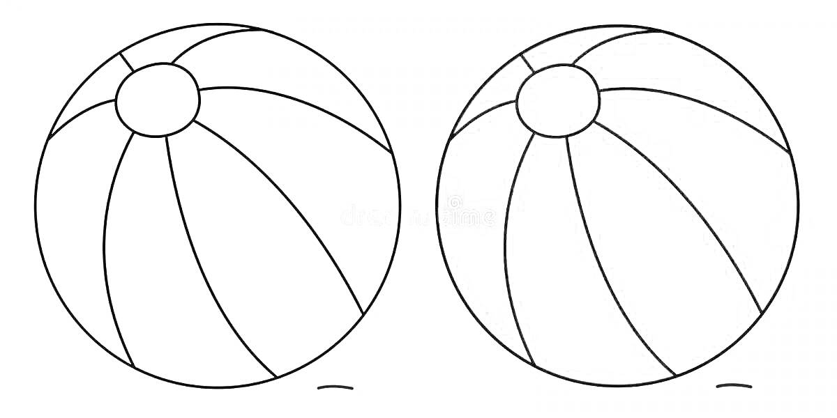 Раскраска Раскраска с двумя пляжными мячиками