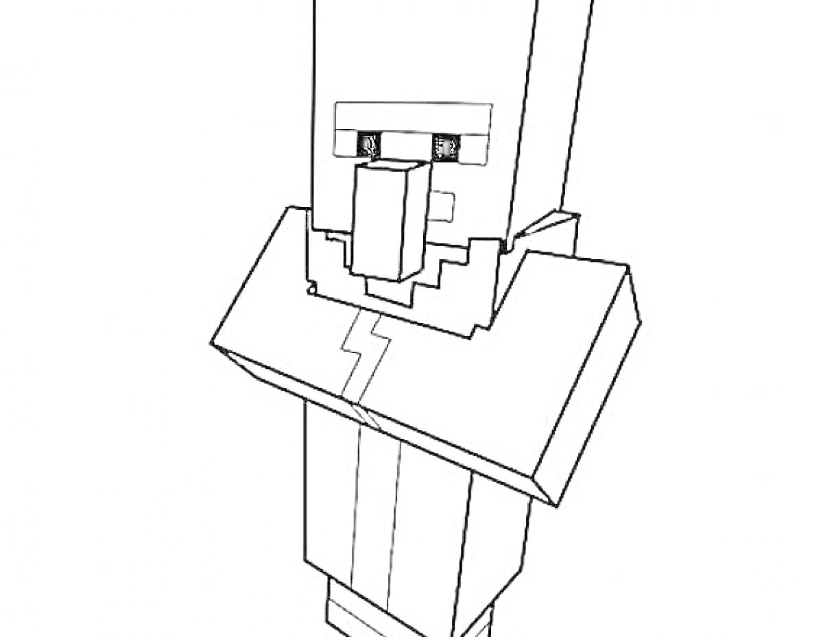 Раскраска Minecraft персонаж с большим носом и очками