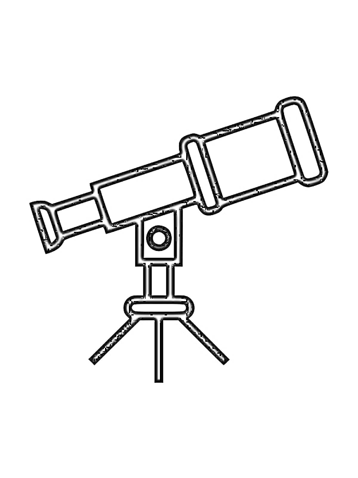 На раскраске изображено: Телескоп, Астрономия, Оборудование, Оптика, Космос