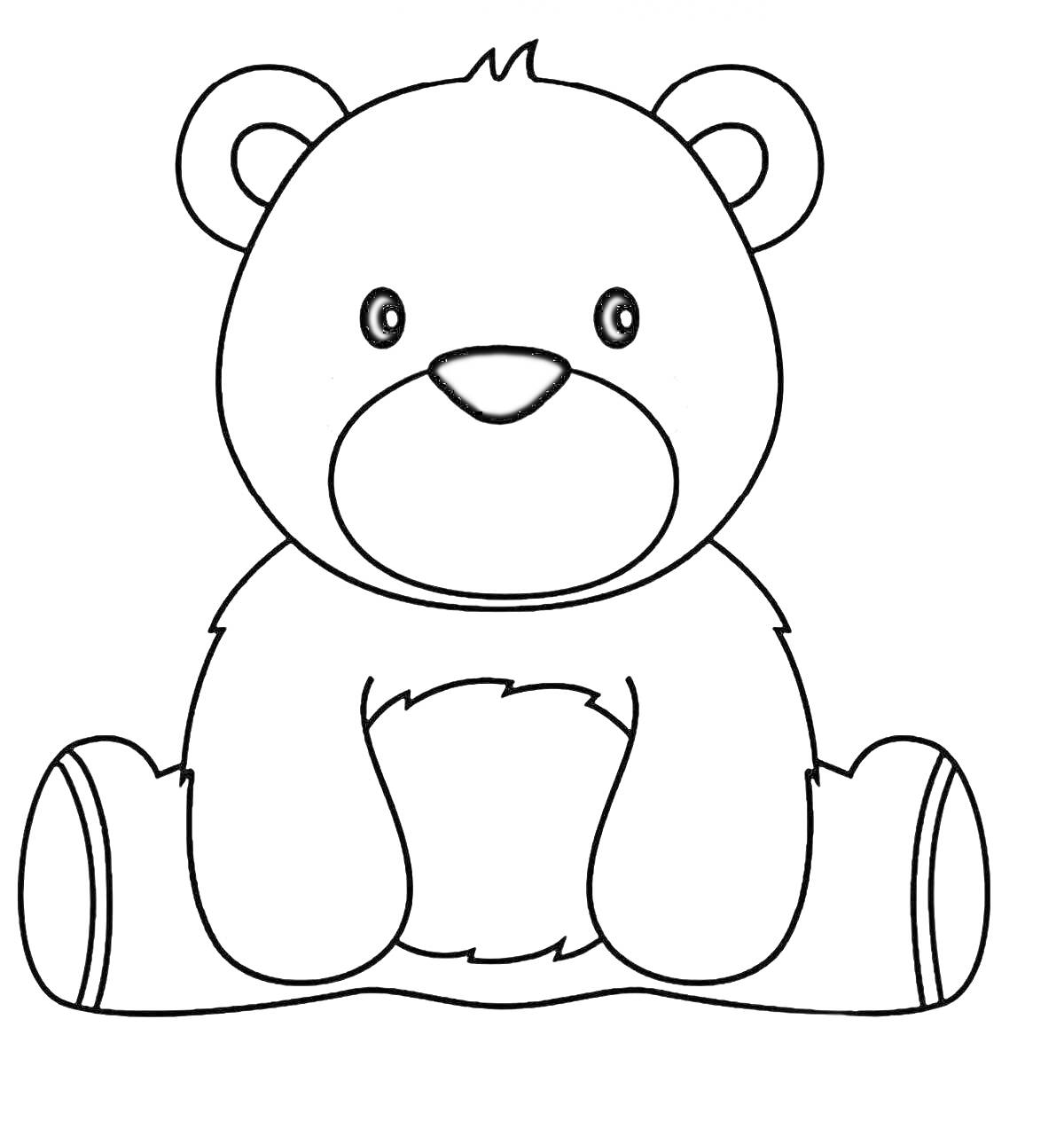 На раскраске изображено: Для малышей, Для детей, Игрушечная машина, Медведь