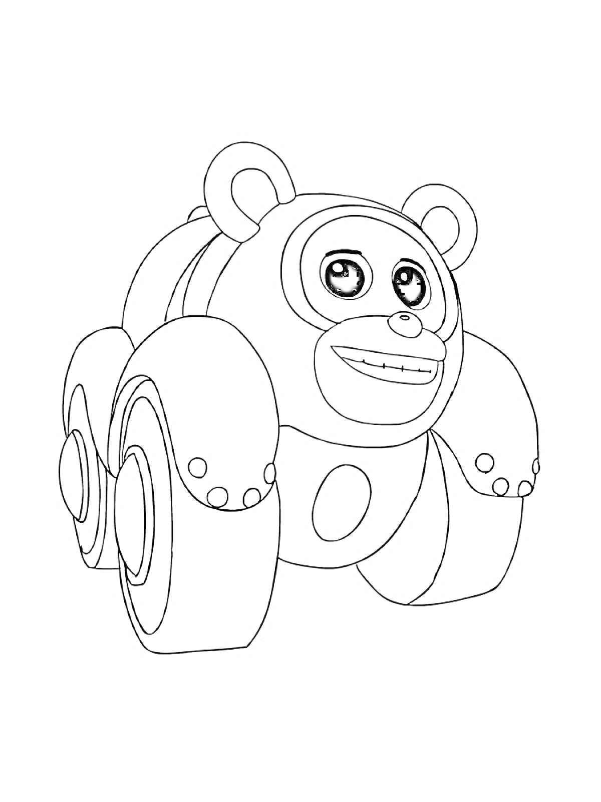 Раскраска Медведь на колесах из мультфильма 