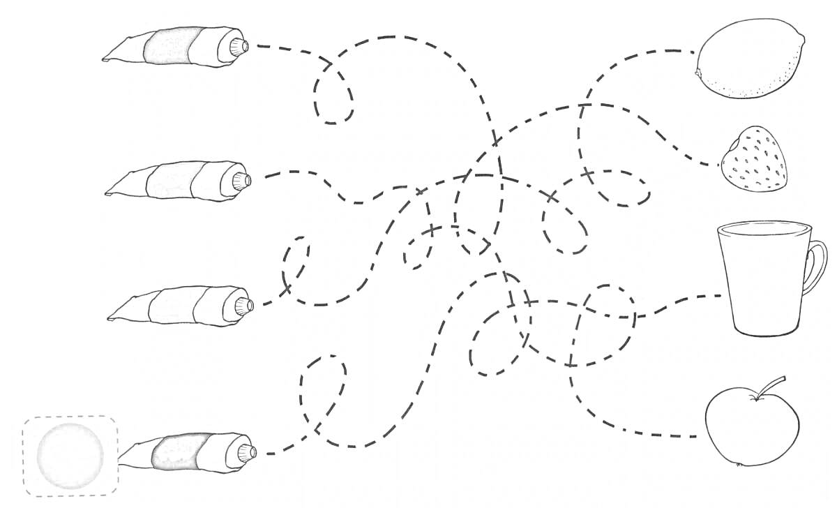 Раскраска Краски и фрукты