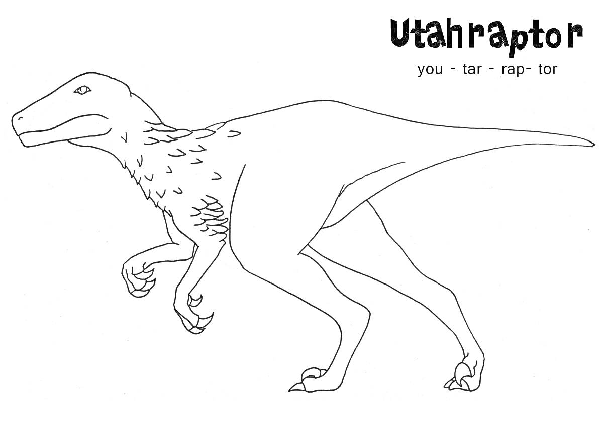 Utahraptor, бегущий динозавр (Utahraptor) с произношением