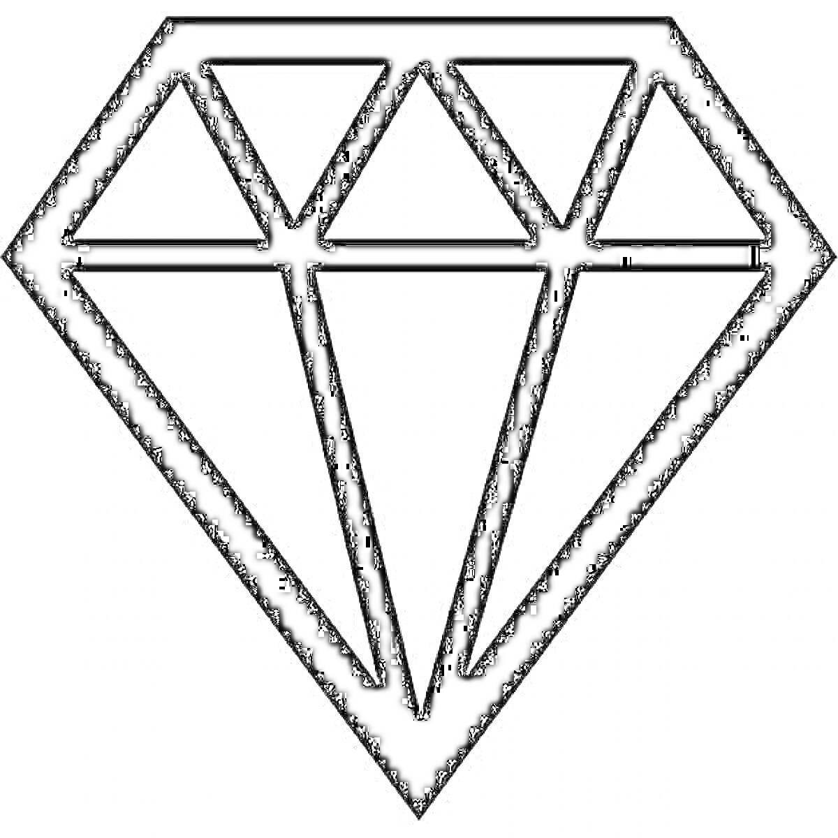 Раскраска Изображение бриллианта с геометрическими линиями