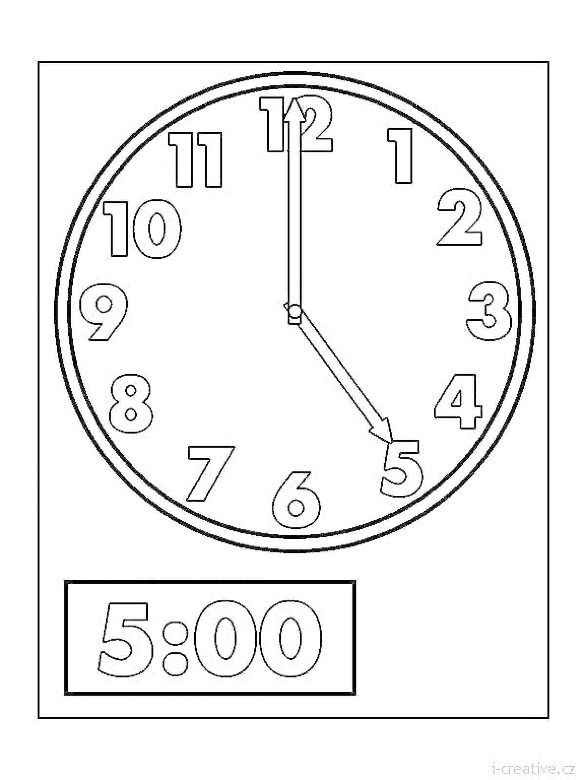 На раскраске изображено: Циферблат, Часы, Время, Цифры, Обучение