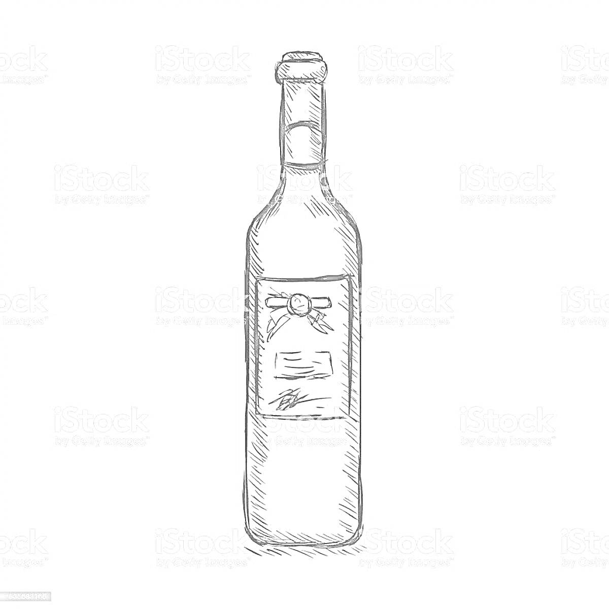 На раскраске изображено: Бутылка вина, Этикетка, Алкоголь, Напиток