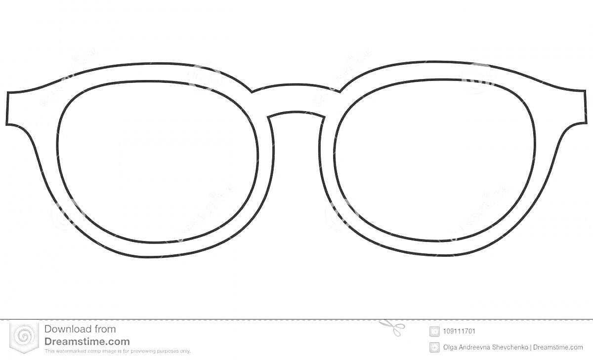 На раскраске изображено: Очки, Линзы, Оправа
