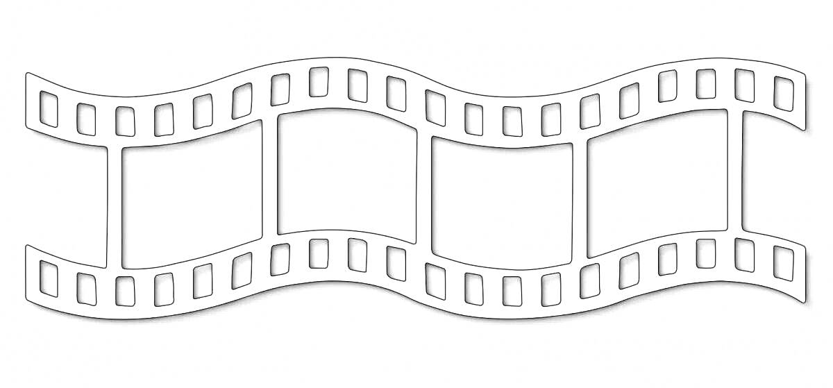 Раскраска волнистая кинолента с четырьмя кадрами